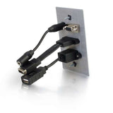 C2G HDMI, VGA, 3.5mm Audio and USB Pass Through Single Gang Wall Plate - Aluminum