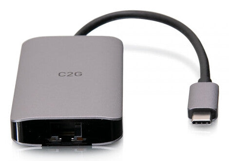 C2G USB-C 4-in-1 Mini Dock with HDMI, USB-A, Ethernet, and USB-C Power Delivery up to 100W - 4K 30Hz