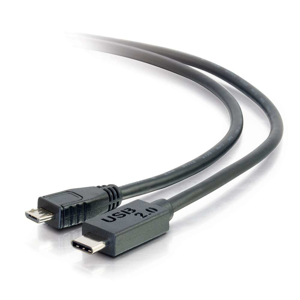C2G 6ft, USB 2.0 Type C, Micro-USB B USB cable 1.8288 m USB C Black