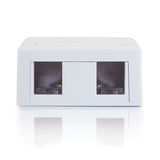 C2G 2-Port Keystone Jack Surface Mount Box - White