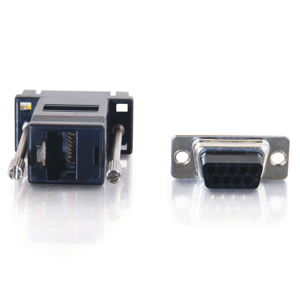 C2G RJ45 to DB9 Female Serial RS232 Modular Adapter - Black