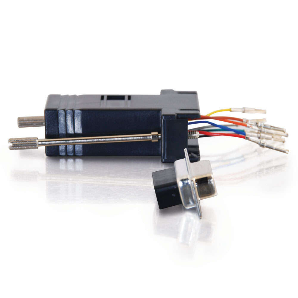 C2G RJ45 to DB9 Female Serial RS232 Modular Adapter - Black