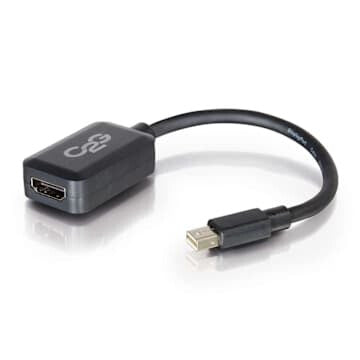 C2G 8in Mini DisplayPort Male to HDMI Female Adapter Converter - Black