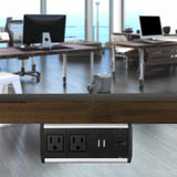 FSR SYM-UT-2AC-1CA-1SS-ABB socket-outlet 2 x Type B + 2 x USB Type A Black, Grey