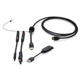 C2G 6ft (1.8m) 4K HDMI® Premium Cable and Universal Dongle Adapter Ring with Color Coded HDMI to DisplayPortTM, HDMI to USB-C®, and USB-C® to USB-A (without Pull Tab)