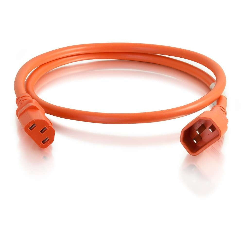 C2G 6 ft 14AWG Power Cord (IEC320C14 to IEC320C13) - Orange