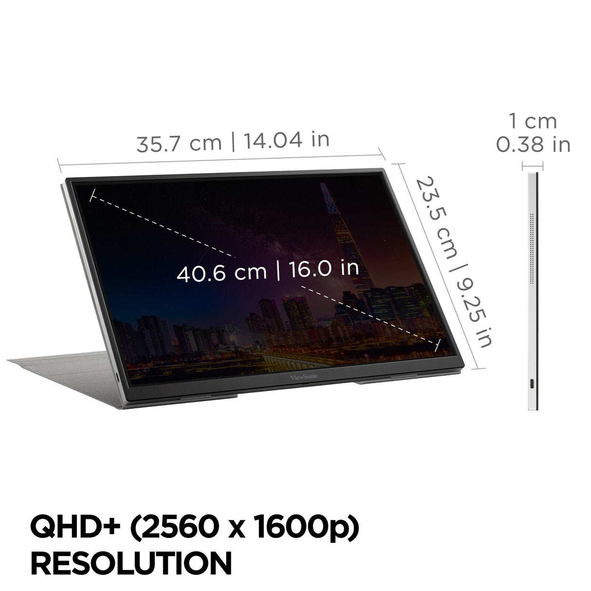Viewsonic VG Series VG1656-2K computer monitor 40.6 cm (16") 2560 x 1600 pixels WQXGA LED Silver