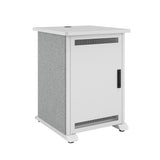 Middle Atlantic Forum ForumTM Side Cart Rack, 12RU, 27" Deep, Wilsonart® Designer White, White Powdercoat, Silver Gray Felt