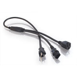 C2G 3ft (0.9m) 16 AWG 1-to-2 Power Cord Splitter (NEMA 5-15P to 1 NEMA 5-15R + 1 IEC320C13) - LIMITED AVAILABILITY
