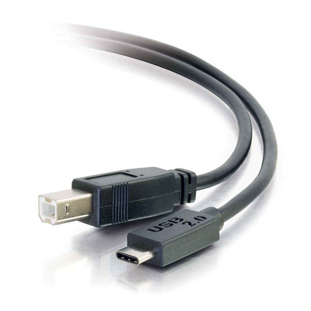 C2G 3ft (0.9m) USB 2.0 USB-C to USB-B Cable M/M - Black