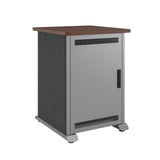 Middle Atlantic Forum ForumTM Side Cart Rack, 12RU, 27" Deep, Wilsonart® Biltmore Cherry, Magnesium Powdercoat, Charcoal Gray Felt
