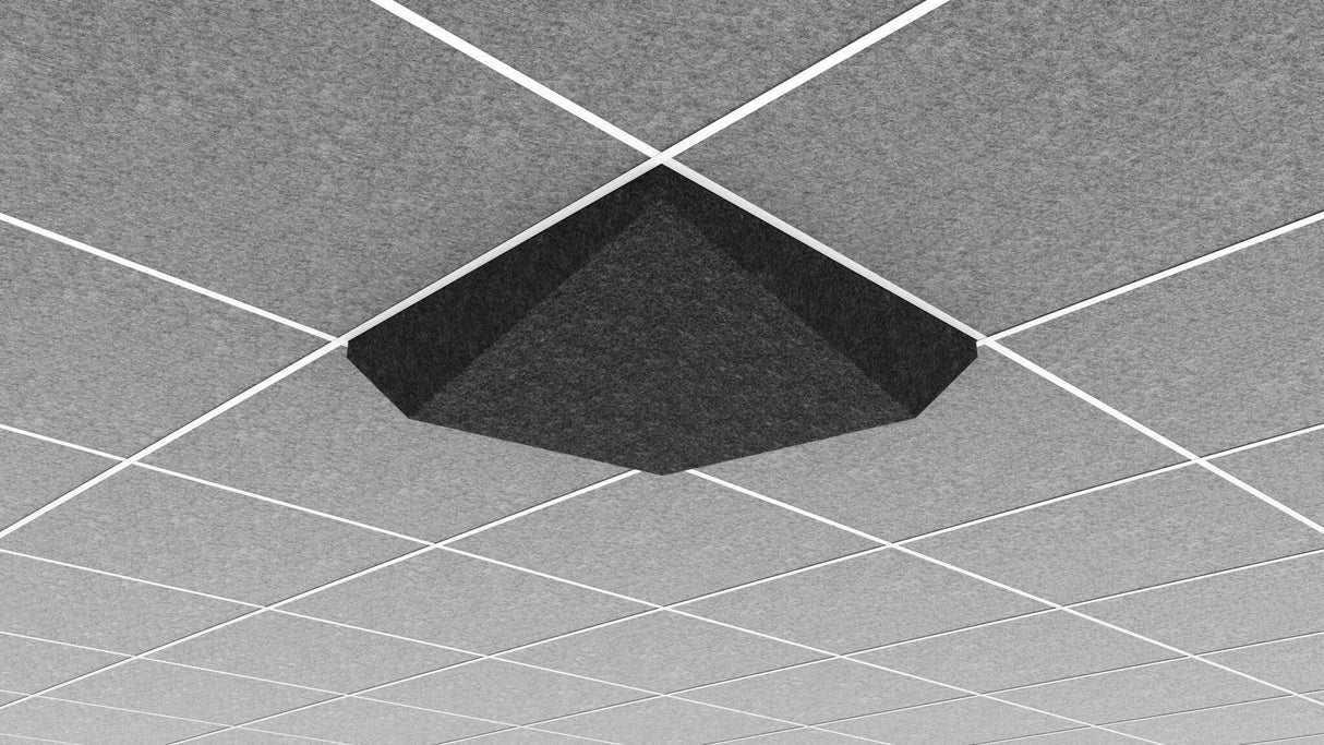 Middle Atlantic Ori Acoustic Ceiling Tile in Charcoal Gray, Valley 2, 9/16" Layin