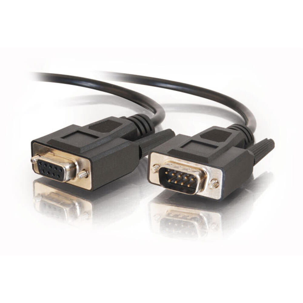 C2G 15ft (4.6m) DB9 M/F Serial RS232 Extension Cable - Black