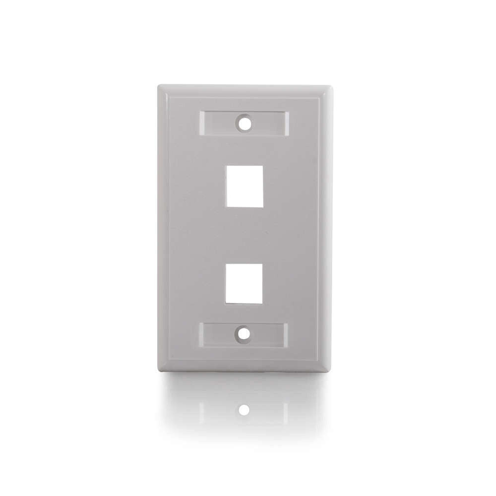 C2G Two Port Keystone Single Gang Wall Plate - White