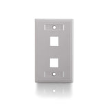 C2G Two Port Keystone Single Gang Wall Plate - Stainless Steel