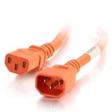 C2G 1 ft 18AWG Power Cord (IEC320C14 to IEC320C13) - Orange