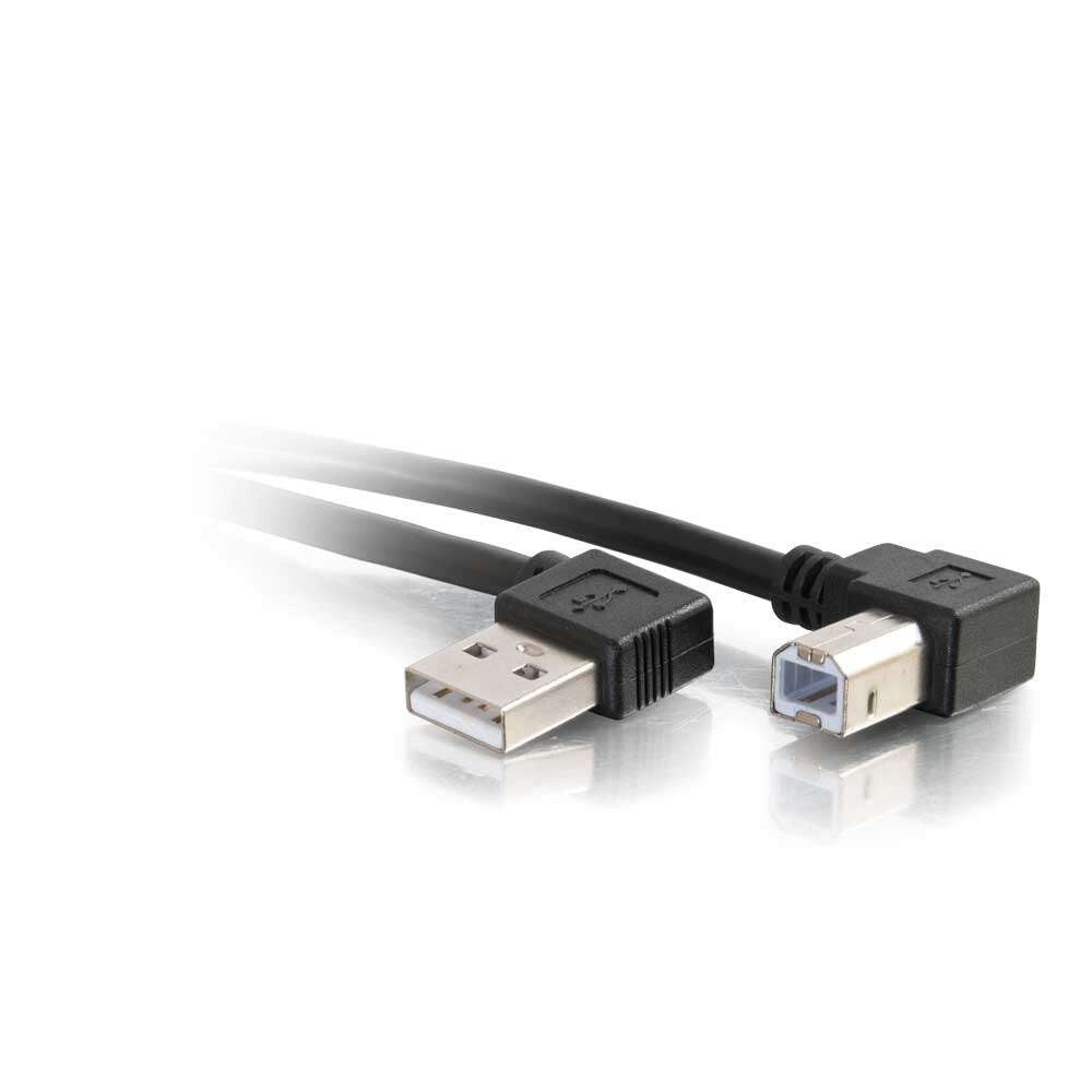 C2G 9.8ft (3m) USB 2.0 Right Angle A/B Cable - Black