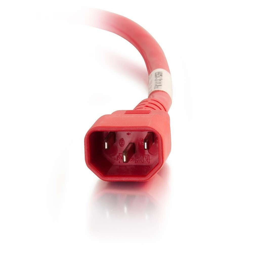 C2G 5 ft 18AWG Power Cord (IEC320C14 to IEC320C13) -Red
