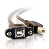 C2G 2ft (0.6m) Panel-Mount USB 2.0 B Female to B Male Cable