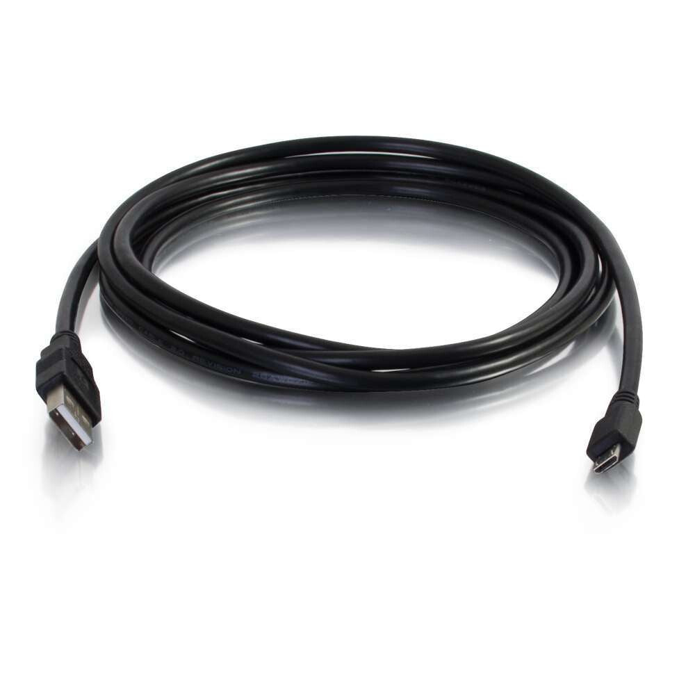 C2G USB A/micro B, 0.3m USB cable USB 2.0 Micro-USB B Black