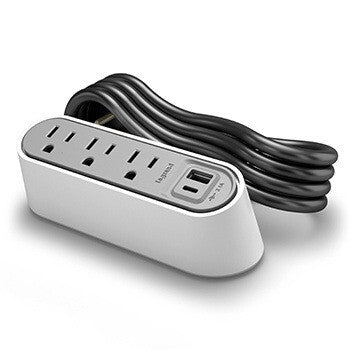 WIREMOLD Desktop Power Ctr, 3 Ol, Usb A/C, Wh WSPC320CWH power extension 1.83 m White