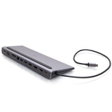 C2G USB-C® 10-in-1 Triple Display Docking Station with HDMI®, DisplayPortTM, VGA, Ethernet, USB, SD Card Reader, 3.5mm Audio and Power Delivery up to 100W - 4K 30Hz