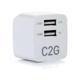 C2G 2-Port USB Wall Charger - AC to USB Adapter, 5V 2.1A Output