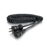 C2G 6ft (1.8m) 18 AWG Coiled Hospital Grade Power Cord (NEMA 5-15P to IEC320C13) - Black