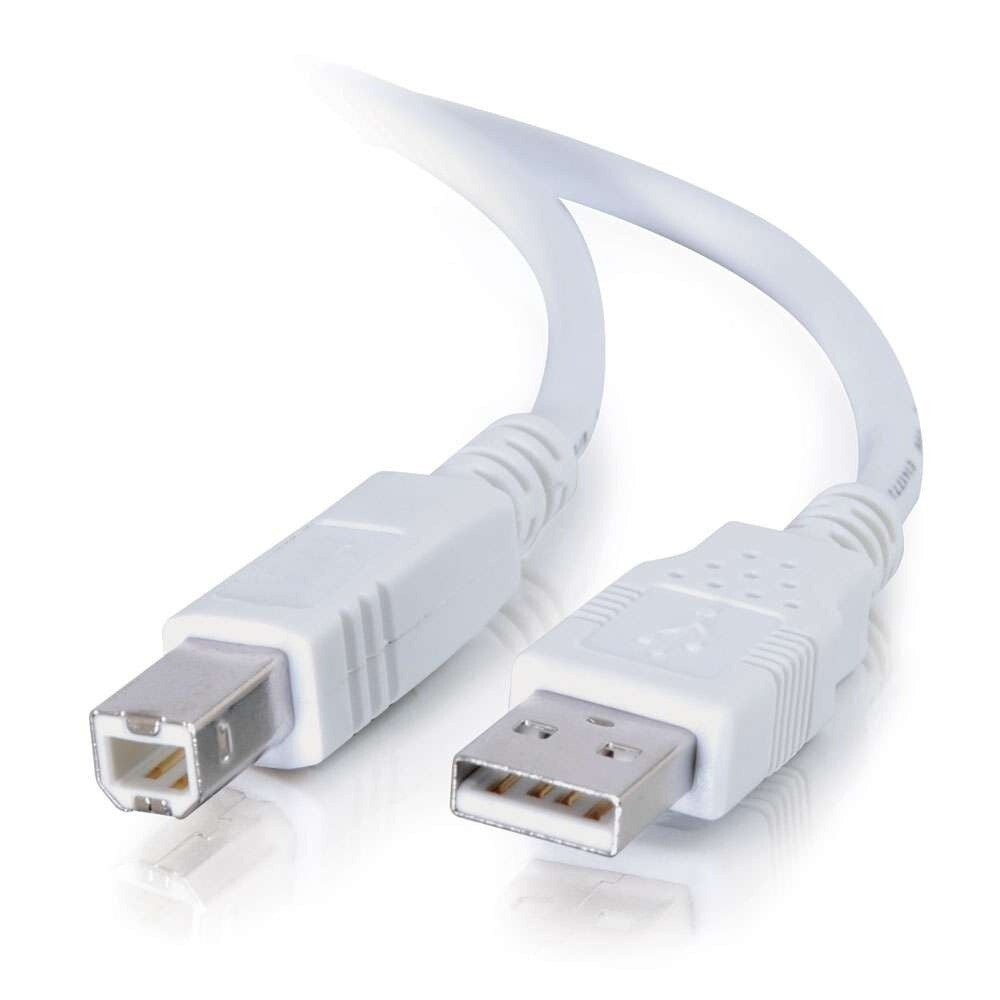 C2G 6.6ft (2m) USB 2.0 A/B Cable - White