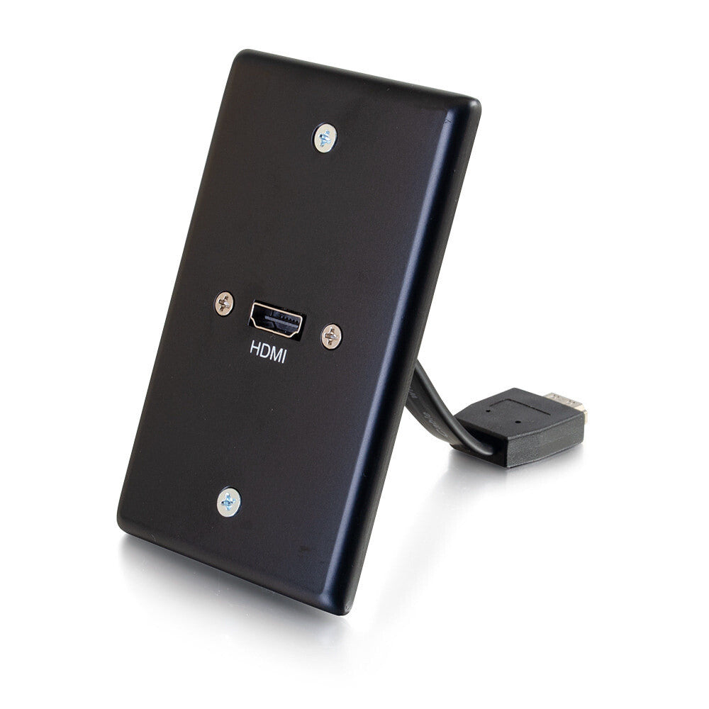 C2G HDMI® Pass Through Single Gang Wall Plate - Black
