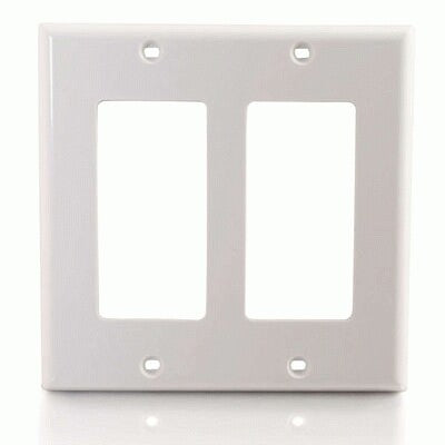 C2G Decorative Dual Gang Wall Plate - White