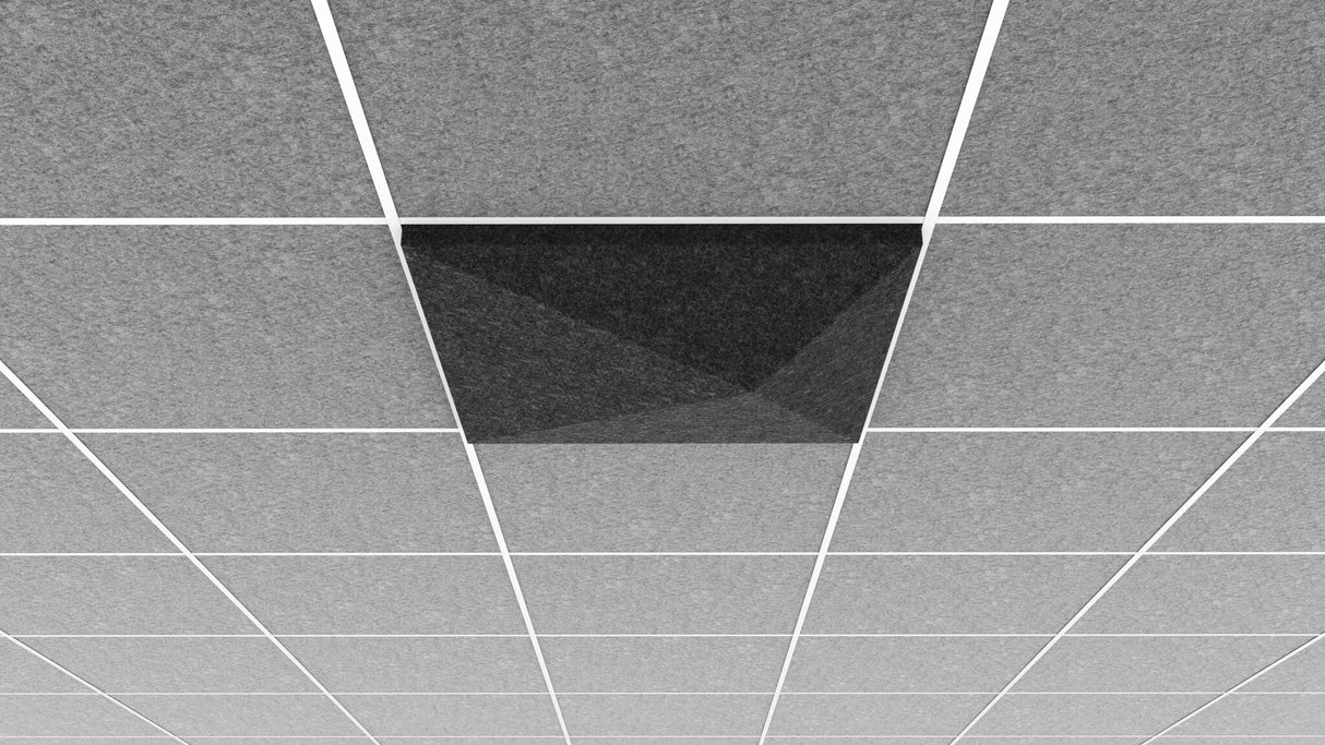 Middle Atlantic Ori Acoustic Ceiling Tile in Charcoal Gray, Peak 1, 15/16" Layin