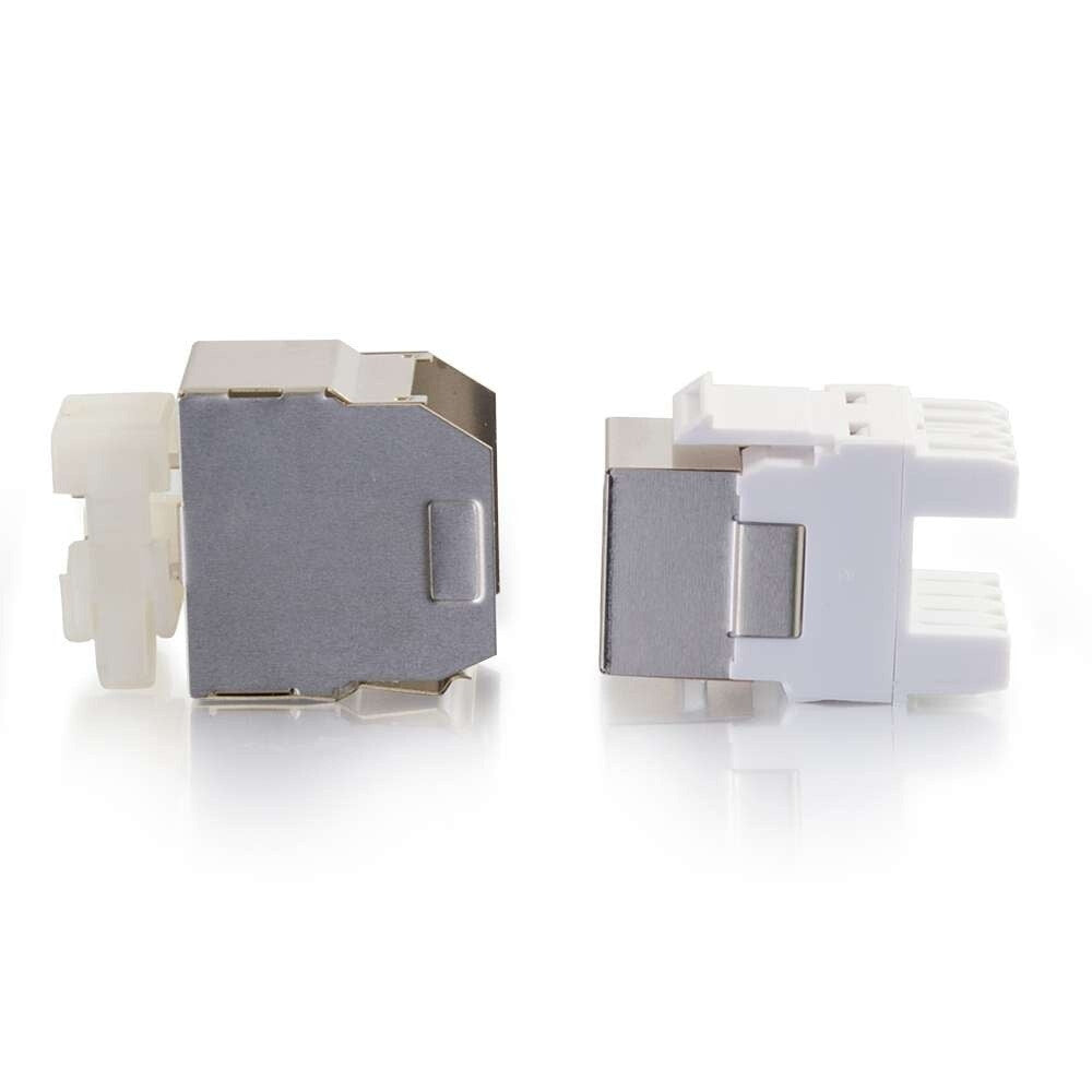 C2G 180° Cat6 RJ45 UTP Shielded Keystone Jack - Silver