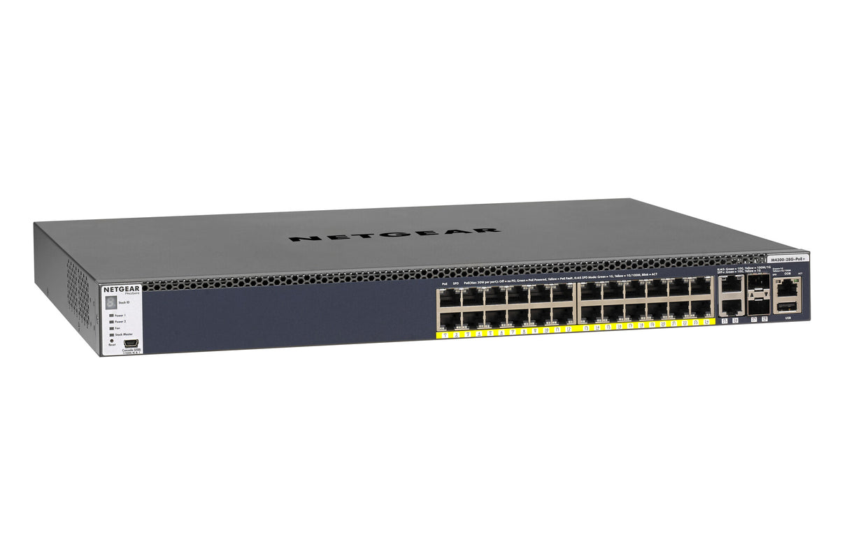 NETGEAR M4300-28G-PoE+(1000W)/US/EMEA Managed Gigabit Ethernet (10/100/1000) Power over Ethernet (PoE) 1U Black
