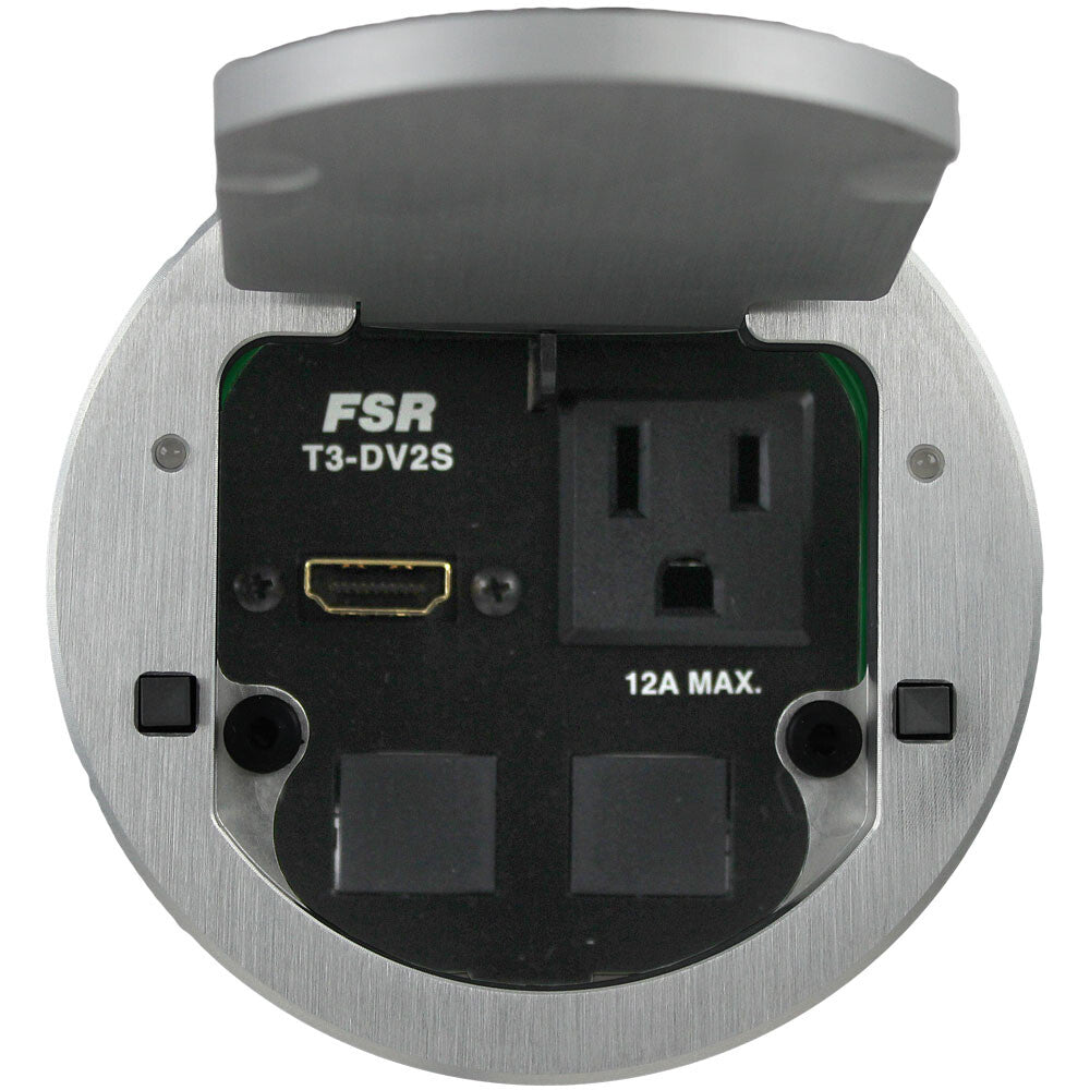 FSR T3-DV2S-2B-ALM outlet box NEMA 5-15R Aluminium, Black