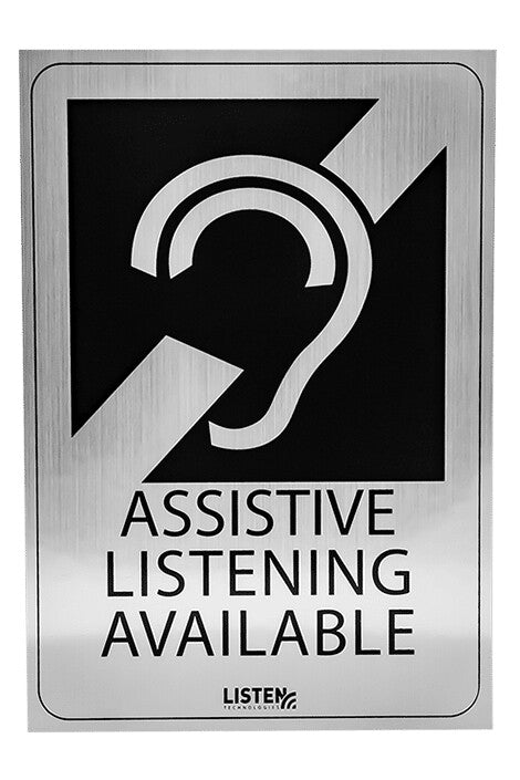Listen LA-304 self adhesive sign Black, Silver – DataVisual Marketing Inc.