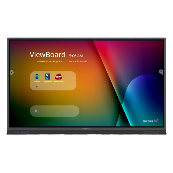 Viewsonic IFP6552 Signage Display 165.1 cm (65") LCD Wi-Fi 400 cd/m² 4K Ultra HD Black Touchscreen Built-in processor Android