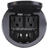 FSR T3-AC2-BLK outlet box Black