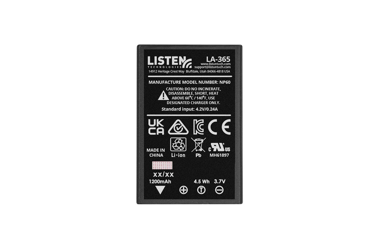 Listen LA-365 household battery Rechargeable battery Lithium-Ion (Li-Ion)