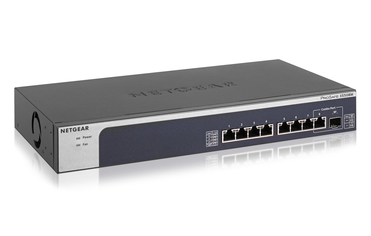 NETGEAR XS508M Unmanaged 10G Ethernet (100/1000/10000) 1U Black, Blue, Silver