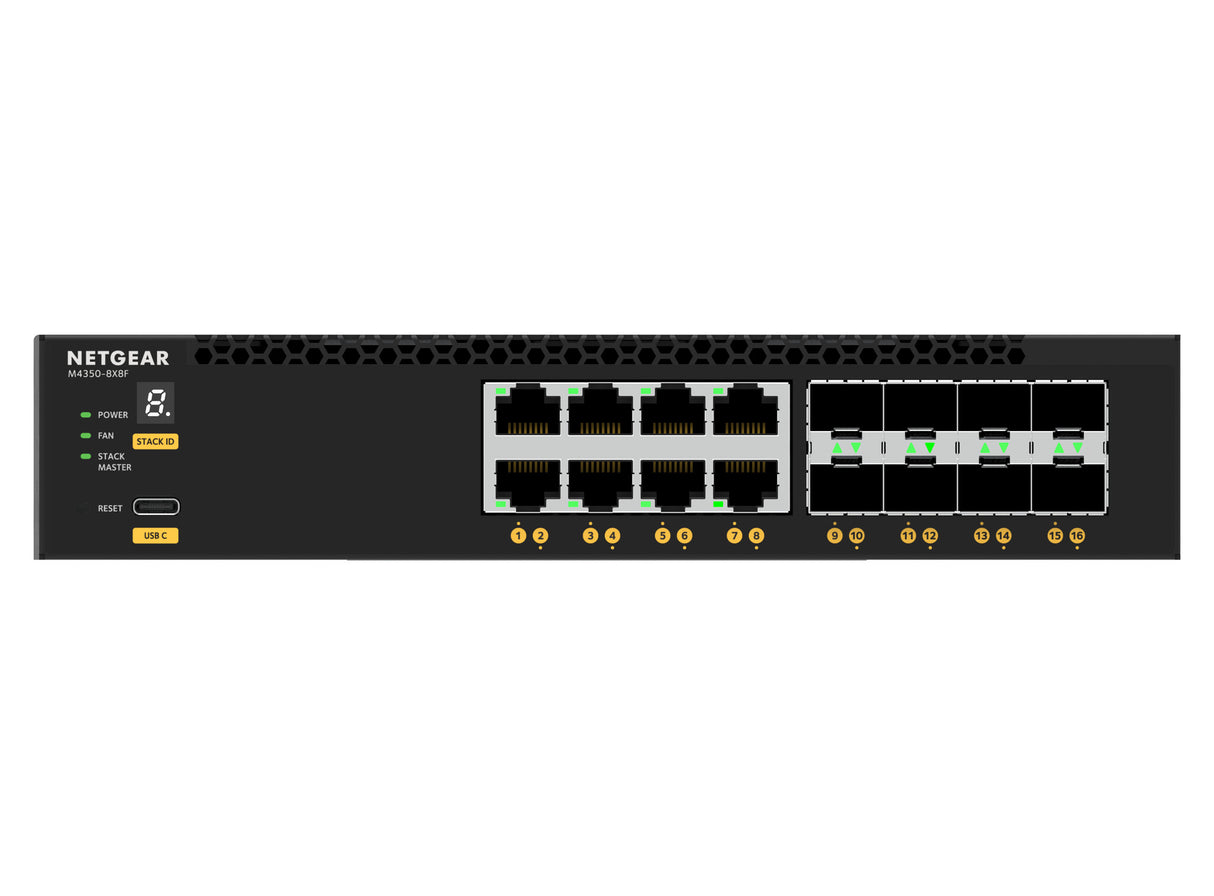 NETGEAR M4350-8X8F Managed L3 10G Ethernet (100/1000/10000) 1U Black